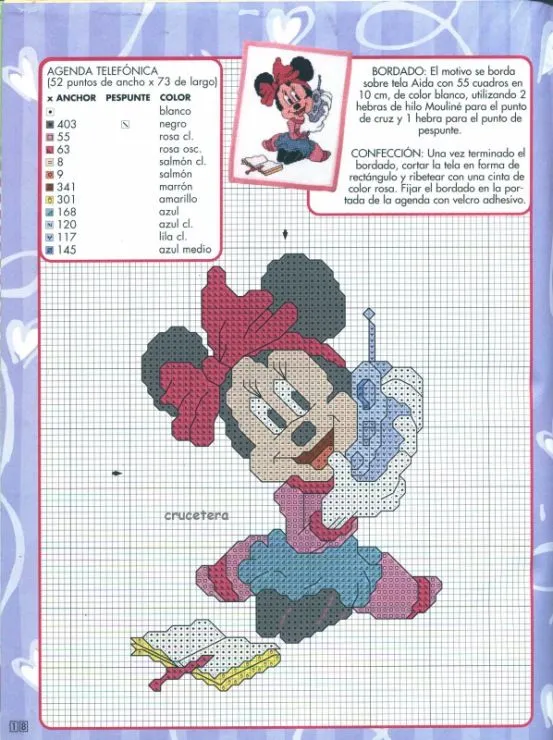 Patrones punto de cruz Minnie | Aprender manualidades es ... Patrones punto de cruz Minnie | Aprender manualidades es ...