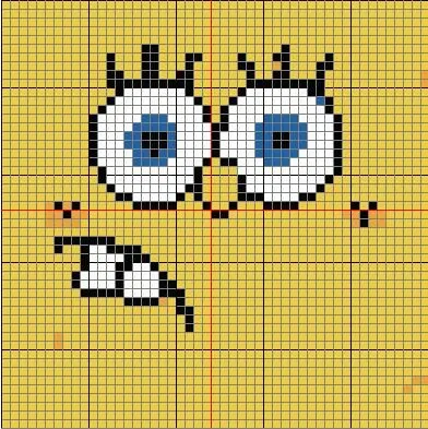 Bob esponja en punto de cruz - Imagui