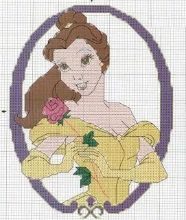Patrones Punto de Cruz: Princesa disney - Bella Patrones Punto de Cruz: Princesa disney - Bella