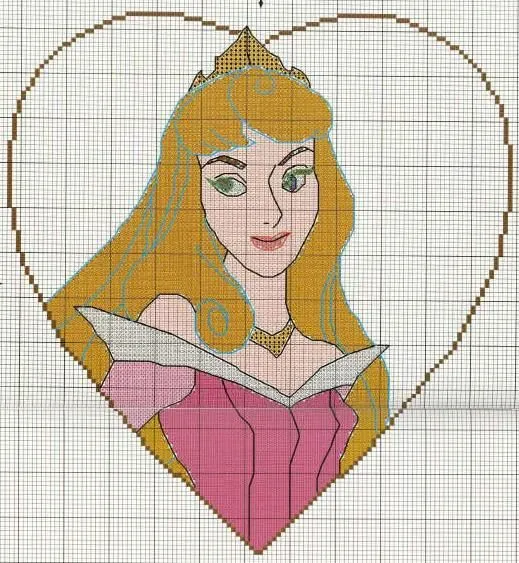 Patrones Punto de Cruz: Princesa disney - Aurora Patrones Punto de Cruz: Princesa disney - Aurora