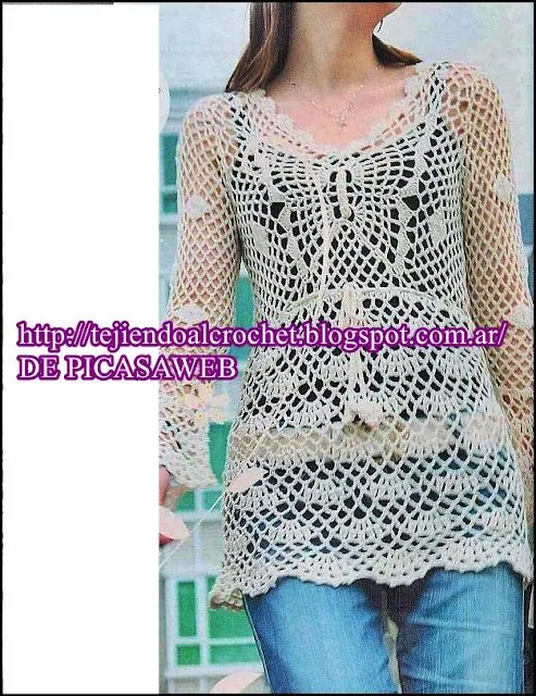 TEJIDOS A CROCHET - GANCHILLO - PATRONES: REMERA TEJIDA A GANCHILLO TEJIDOS A CROCHET - GANCHILLO - PATRONES: REMERA TEJIDA A GANCHILLO