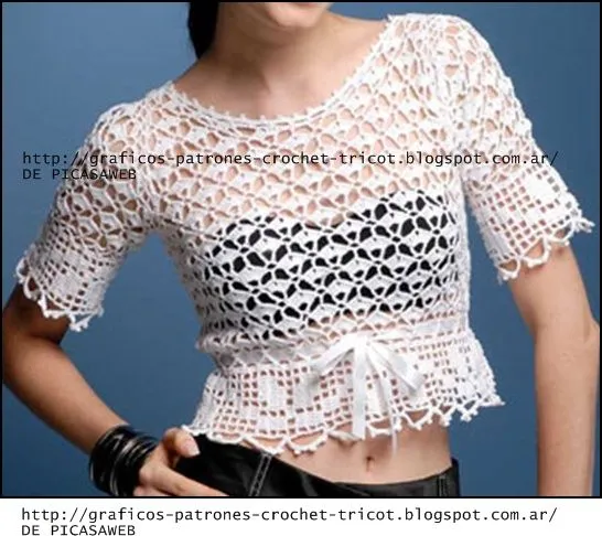 Patrones de remeras tejidos a crochet - Imagui Patrones de remeras tejidos a crochet - Imagui