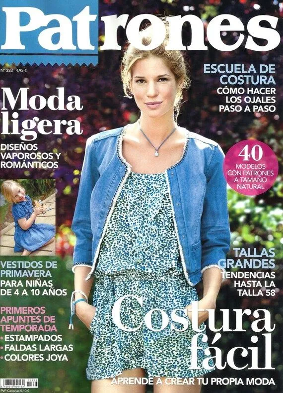 Patrones revista 333 MODA LIGERA verano. por patronescostura