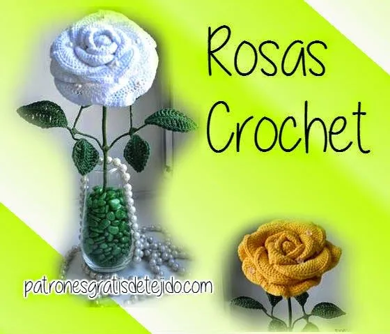 Patrones rosa tejida al crochet con paso a paso | Crochet y Dos agujas