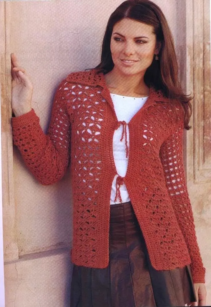 Patrones de sacos tejidos al crochet - Imagui