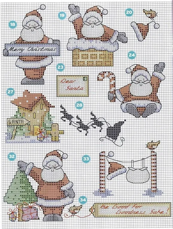 Patrones de santa claus bordado en punto cruz - Imagui Patrones de santa claus bordado en punto cruz - Imagui