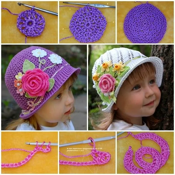 Sombreros encantadores para niñas | Crochet y Dos agujas Sombreros encantadores para niñas | Crochet y Dos agujas