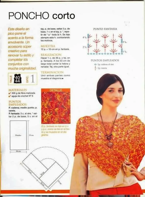 Patrones para tejer poncho corto al crochet | Crochet y Dos agujas Patrones para tejer poncho corto al crochet | Crochet y Dos agujas