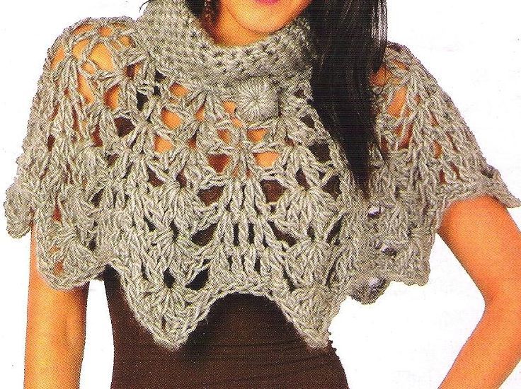 Patrones de Tejido Gratis - Capa de picos | .-. Moda Crochet ... Patrones de Tejido Gratis - Capa de picos | .-. Moda Crochet ...