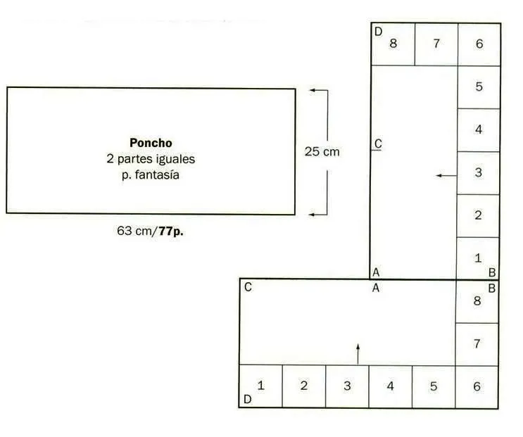 Moldes para confeccionar ponchos - Imagui