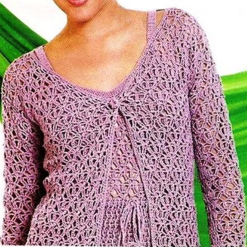 Patrones de Tejido Gratis - Saco y blusa (