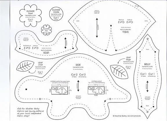 Moldes para hacer una tortuga en tela - Imagui
