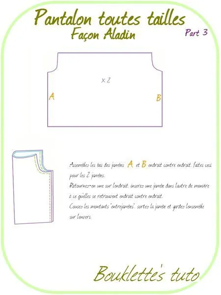Patron/Tutoriel Pantalon façon Aladin - à faire soi-même Patron/Tutoriel Pantalon façon Aladin - à faire soi-même
