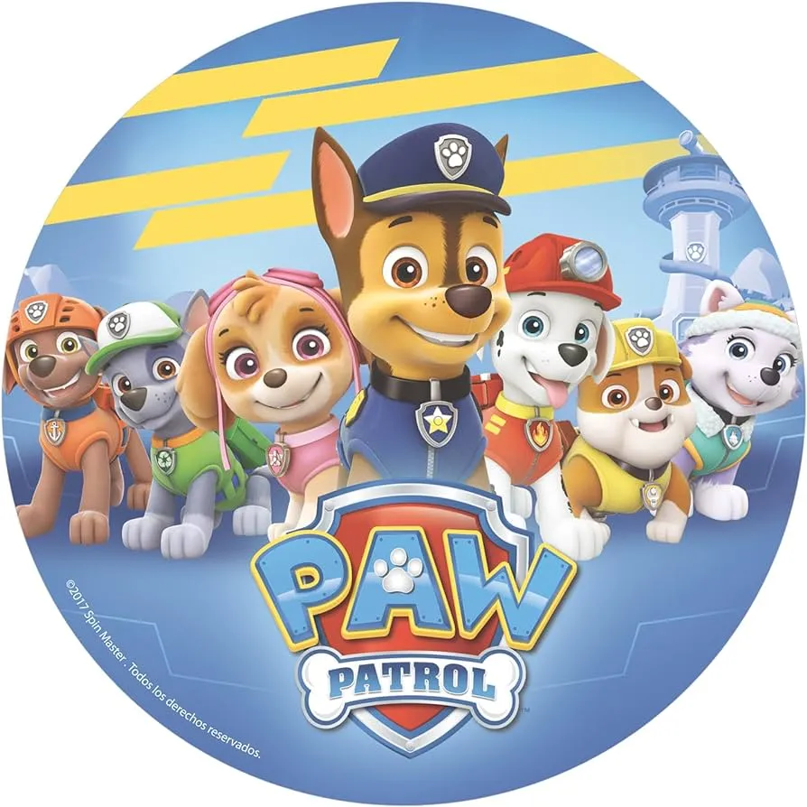 Paw Patrol - Oblea decorativa para tarta (20,3 cm) : Amazon.com.mx:  Alimentos y Bebidas