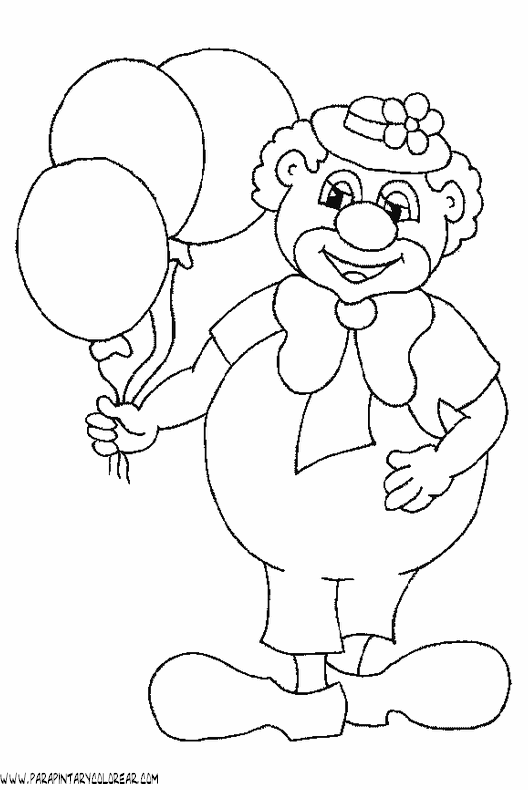 Payaso con globos para colorear - Imagui