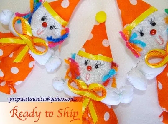 Payaso naranja. Centro de mesa decoracion por propuestaunica Payaso naranja. Centro de mesa decoracion por propuestaunica