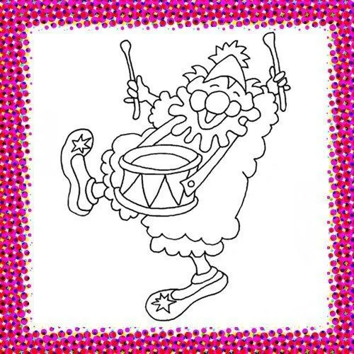 Payaso con tambor. Dibujo de Carnaval para niños - Dibujos de ... Payaso con tambor. Dibujo de Carnaval para niños - Dibujos de ...