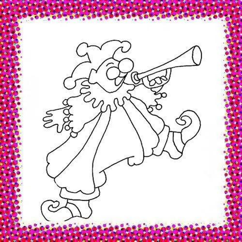 Payaso con trompeta. Dibujo de Carnaval para niños - Dibujos de ... Payaso con trompeta. Dibujo de Carnaval para niños - Dibujos de ...