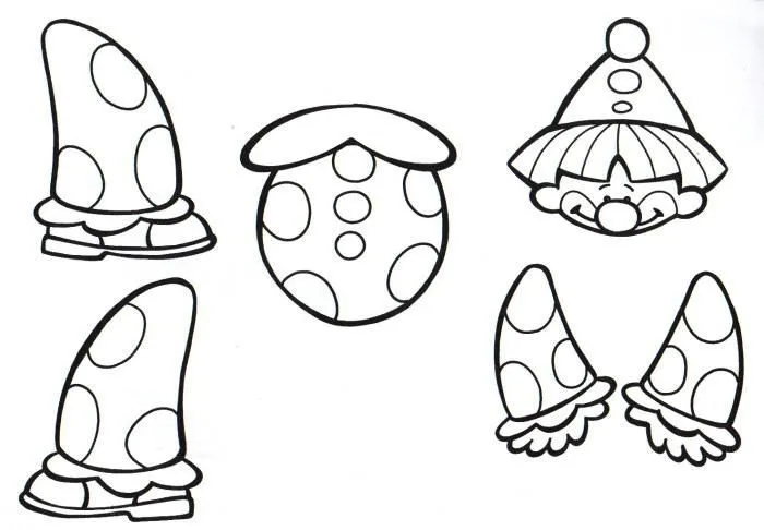 Payasos para colorear y recortar - Imagui