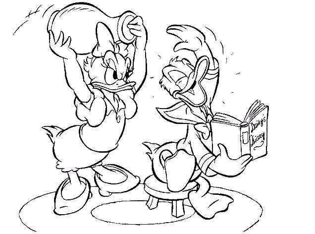 PC Technical - Daisy peleando con Donald para colorear