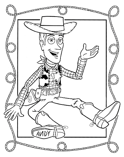 PC Technical - Woody de Toy Story sentado para colorear