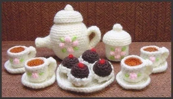 PDF Amigurumi Crochet Patrón juego de té en por DeliciousCrochet PDF Amigurumi Crochet Patrón juego de té en por DeliciousCrochet