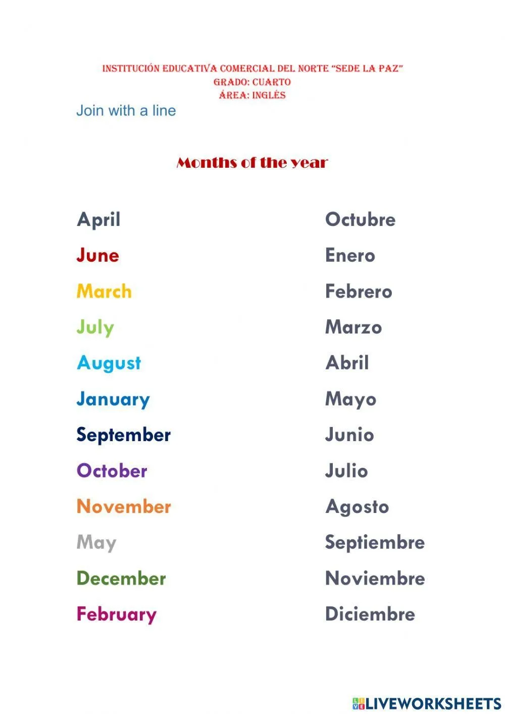 Pdf online activity: Meses del año | Live Worksheets Pdf online activity: Meses del año | Live Worksheets