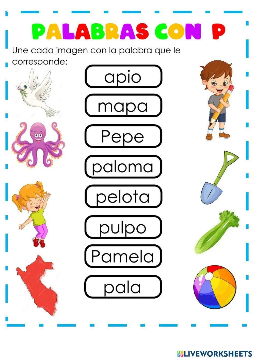 Pdf online activity: Palabras con P | Live Worksheets Pdf online activity: Palabras con P | Live Worksheets