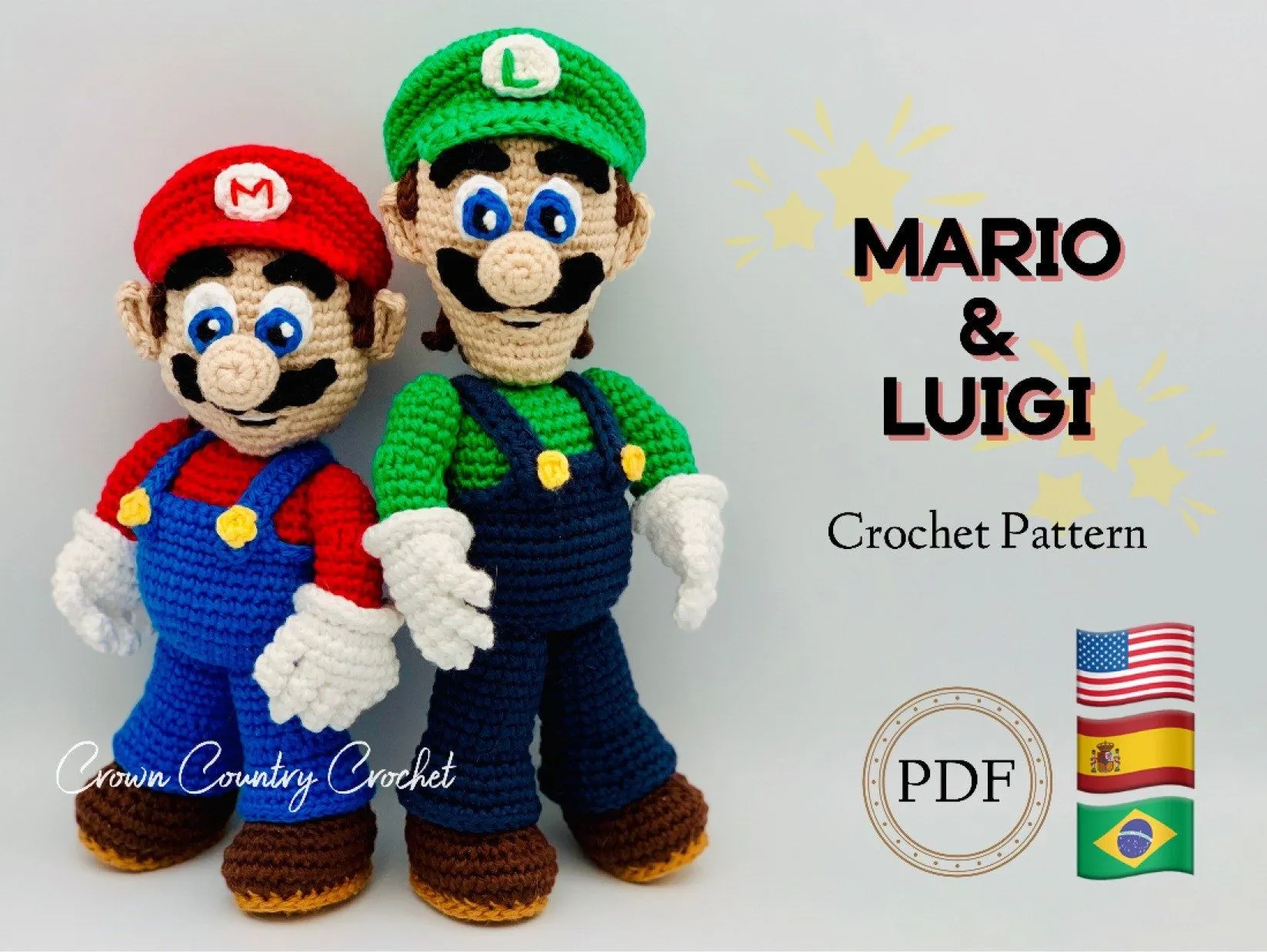 PDF PATRÓN DE GANCHILLO Mario y Luigi Fan Art Dolls // Gamer - Etsy México