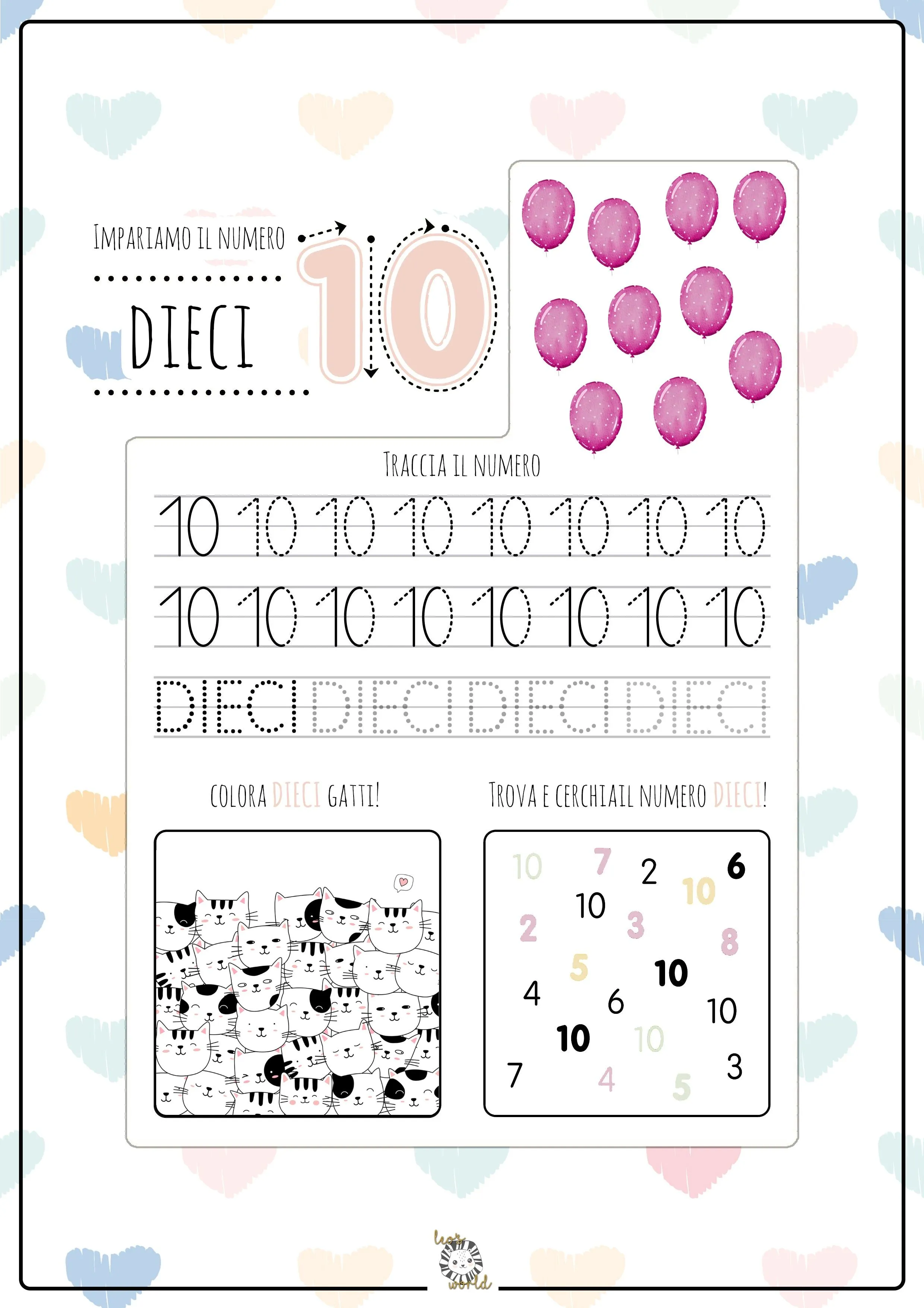 PDF Stampabile - Impariamo i numeri... da 1 a 10! – Leo's World Store PDF Stampabile - Impariamo i numeri... da 1 a 10! – Leo's World Store