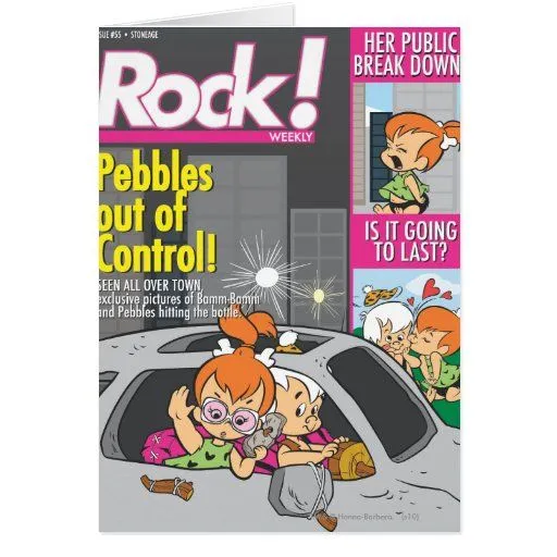 PEBBLES™ y Bam Bam fuera del control Tarjeta De Felicitación | Zazzle