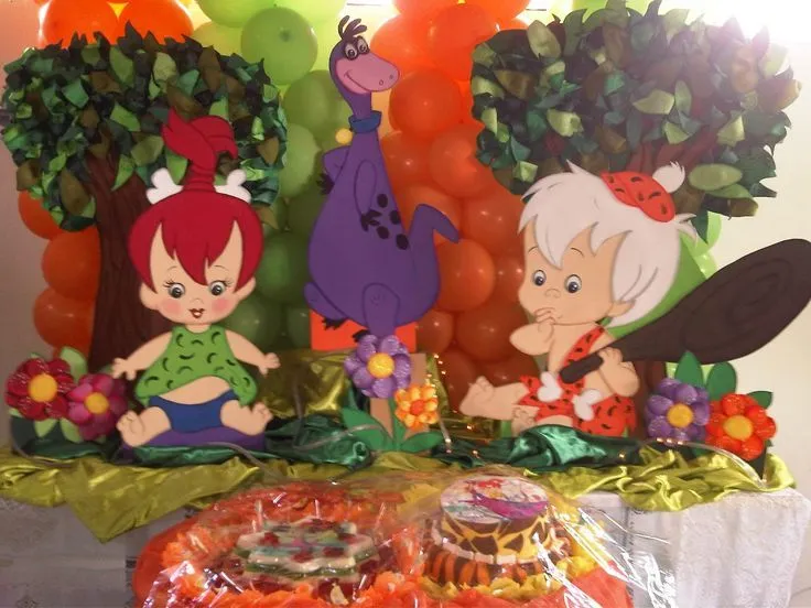 Pebbles flinstons picapiedra bam bam balloon decorations, bam bam ...