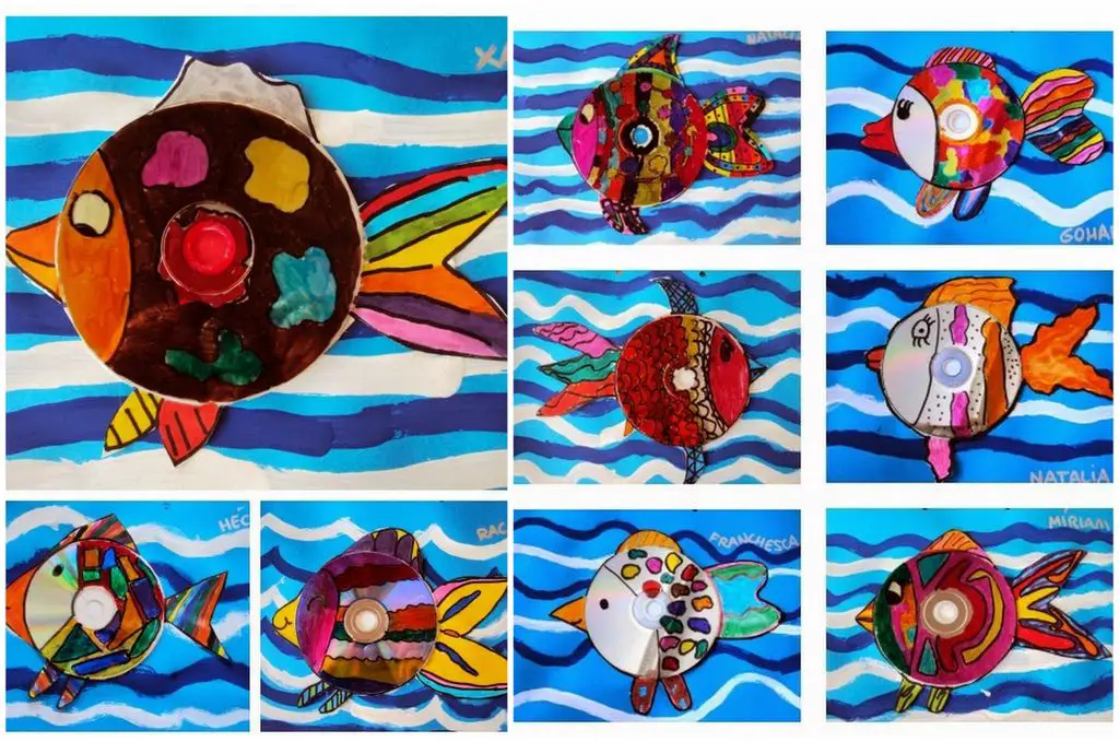 Peces con CDs -Manualidades Infantiles