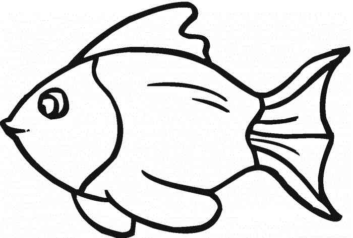 Pez sencillo para colorear | Peces para colorear Pez sencillo para colorear | Peces para colorear
