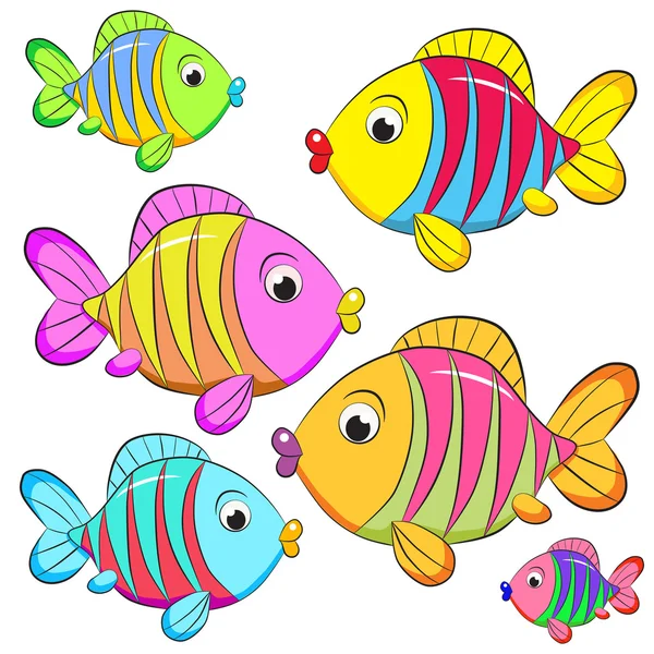 Peces de colores de dibujos animados — Vector stock © vitasunny ...