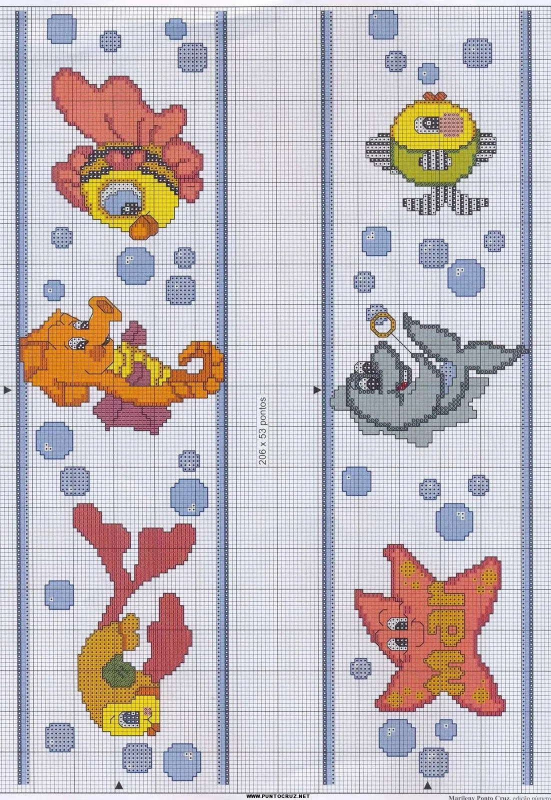 Peces | Punto de cruz - Colección de patrones punto de cruz gratis.