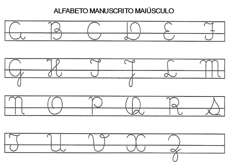 Pedagoga Rosinha Fontinele: ALFABETO MANUSCRITO MAIUSCULO E MINUSCULO Pedagoga Rosinha Fontinele: ALFABETO MANUSCRITO MAIUSCULO E MINUSCULO