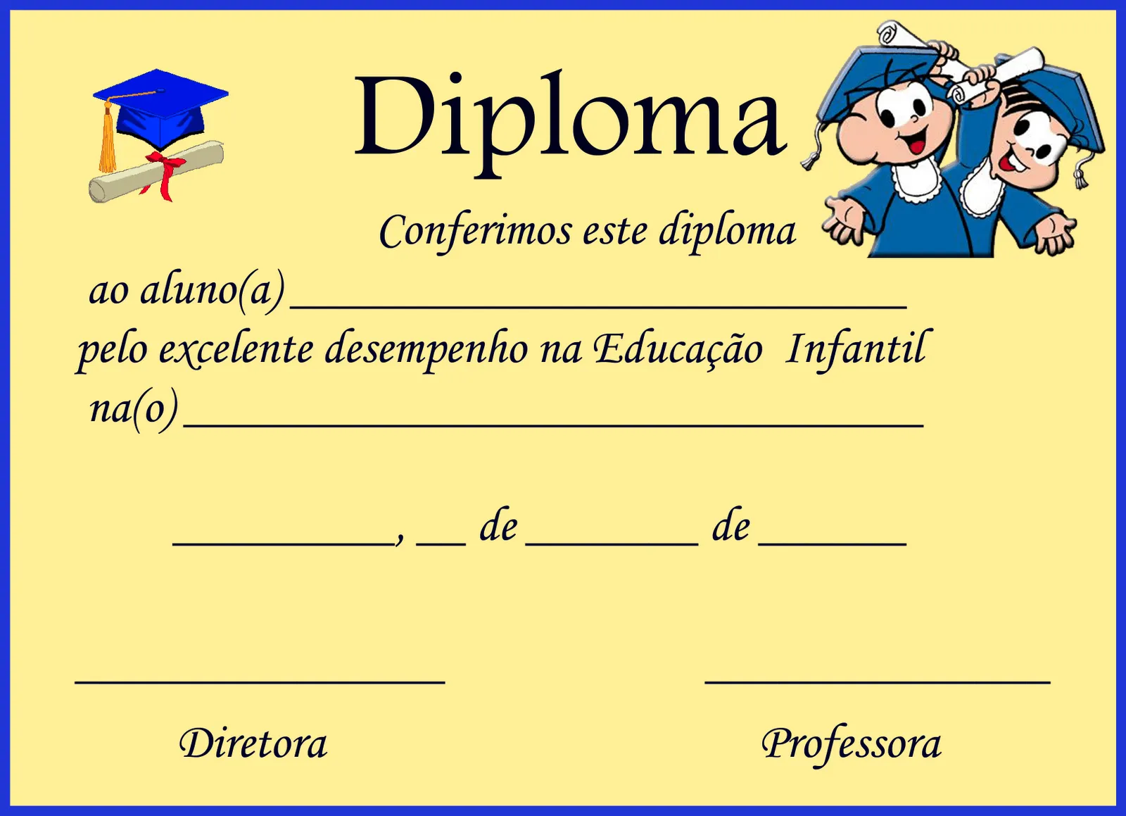Pedagógiccos: Diplomas e certificados para formatura infantil ...