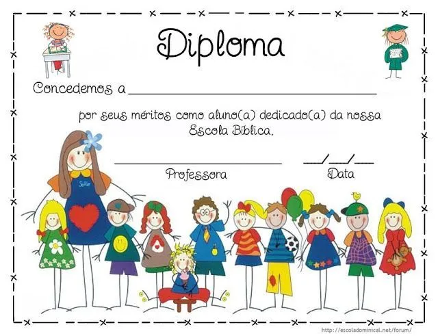 Pedagógiccos: Diplomas e certificados para formatura infantil ...