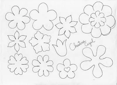  ... me pede molde de flores reuni as que eu mais gosto e so imprimir e