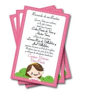 pegaconleche: Tarjetas de recuerdo de Bautizo pegaconleche: Tarjetas de recuerdo de Bautizo
