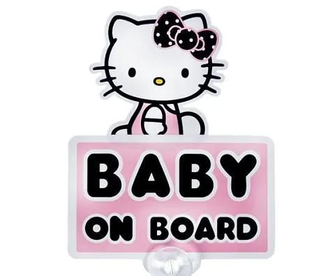 Pegatina para el coche de Hello Kitty “bebé abordo” Pegatina para el coche de Hello Kitty “bebé abordo”