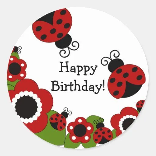 La mariquita le agradece pegatina del cumpleaños | Zazzle La mariquita le agradece pegatina del cumpleaños | Zazzle