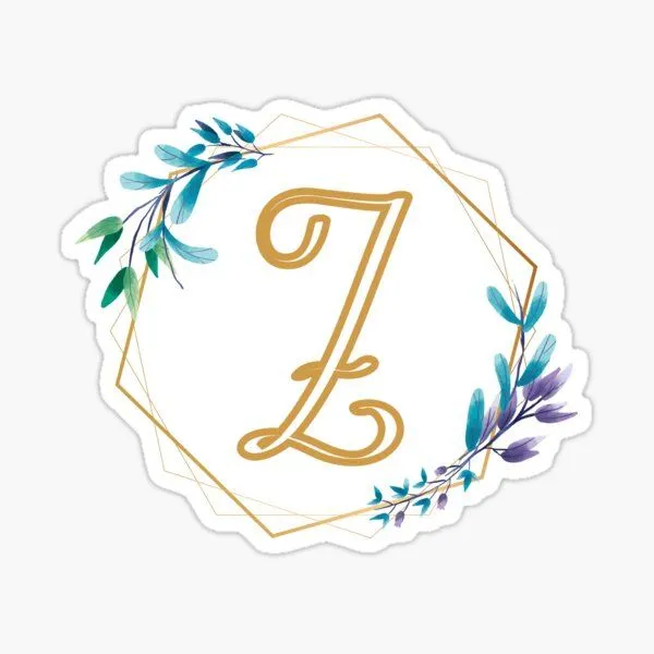 Pegatina for Sale con la obra «Marco floral de letra cursiva Z» de LetterMom | Redbubble
