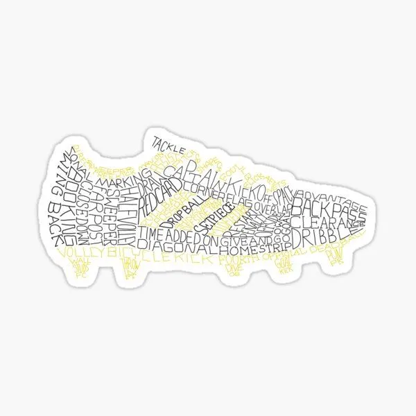 Pegatina for Sale con la obra «Taco de fútbol, bota de fútbol tipografía  Word Art» de gamefacegear | Redbubble