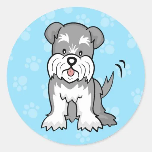 Pegatina lindo del Schnauzer del perro del dibujo de Zazzle.
