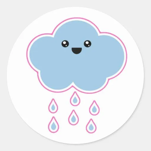 Pegatina mega de la llovizna de la nube de Kawaii | Zazzle