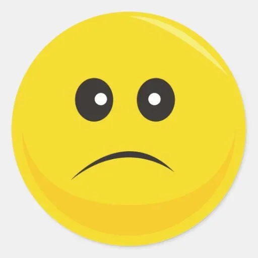 Pegatina sonriente de la cara (triste) | Zazzle