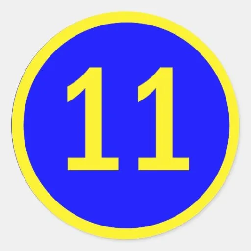 Pegatinas Número 11 | Diseños de stickers Número 11 personalizados