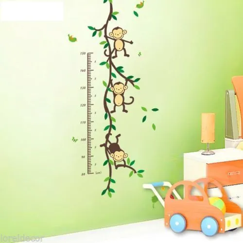 Pegatinas de pared Medidor infantil Mural Monos Trepadores ... Pegatinas de pared Medidor infantil Mural Monos Trepadores ...